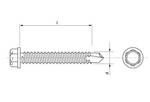 Šroub do plechu samovrtný se šestihrannou hlavou – 6,3 × 45 mm ZB