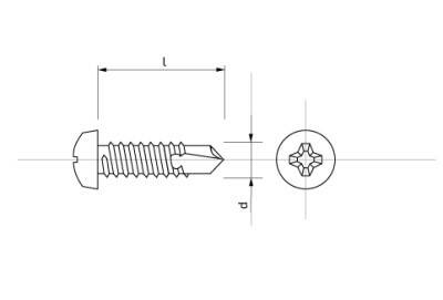 Šroub do plechu samovrtný s půlkulatou hlavou – 3,5 × 19 mm ZB