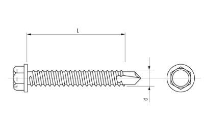 Šroub do plechu samovrtný se šestihrannou hlavou – 4,8 × 70 mm ZB