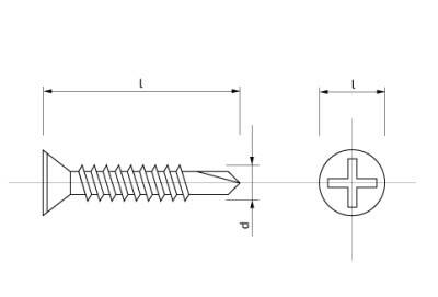 Šroub do plechu samovrtný se zápustnou hlavou – 3,9 × 25 mm ZB