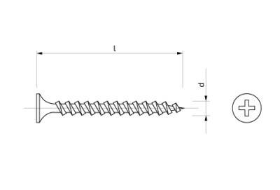 Vrut do sádrokartonu s hrubým závitem – 3,5 × 25 mm