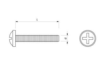 Šroub okrasný s půlkulatou hlavou s křížovou drážkou 4 x 20 mm Zn 4.8