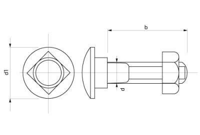 Šroub vratový s půlkulatou širokou hlavou DIN 603 – 6 × 50 mm ZB