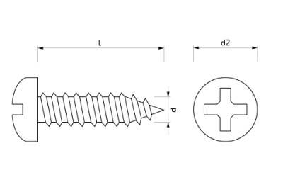 Šroub do plechu s půlkulatou hlavou 2,9 x 13 mm Zn