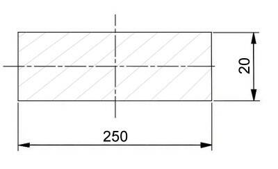 Plochá ocel široká 250 x 20 mm válcovaná